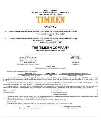 Thumbnail Timken Company
 Quarterly Report 2026-q1