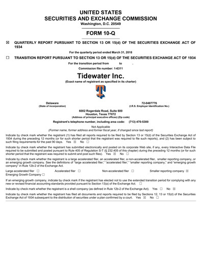 Thumbnail Tidewater Quarterly Report 2018-q1