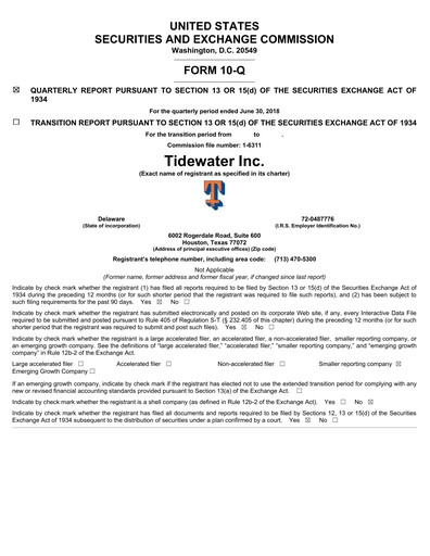 Thumbnail Tidewater Quarterly Report 2018-q2