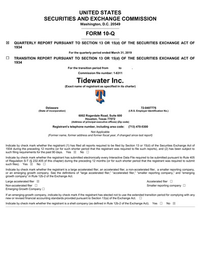 Thumbnail Tidewater Quarterly Report 2019-q1