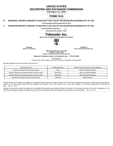 Thumbnail Tidewater Quarterly Report 2019-q2