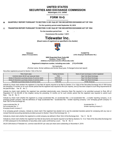 Thumbnail Tidewater Quarterly Report 2019-q3