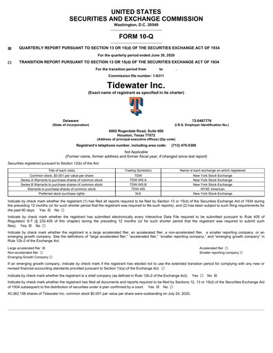 Thumbnail Tidewater Quarterly Report 2020-q2