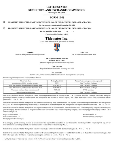 Thumbnail Tidewater Quarterly Report 2021-q3