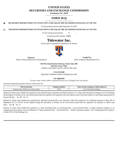 Thumbnail Tidewater Quarterly Report 2025-q3