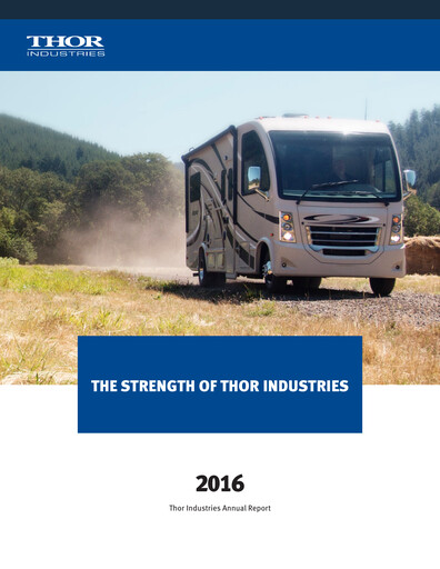 Thumbnail Thor Industries
 Annual Report 2016