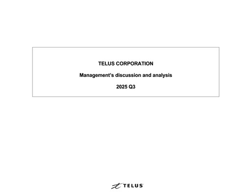 Thumbnail Telus Quarterly Report 2025-q3