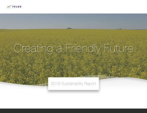 Thumbnail Telus Sustainability Report 2016