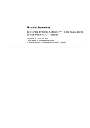 Thumbnail Telefonica Brasil Financial Statement 2011