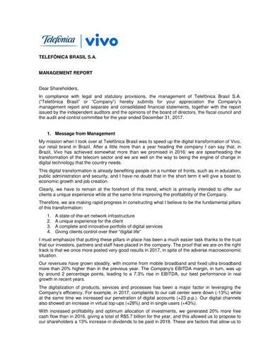 Thumbnail Telefonica Brasil Financial Statement 2017