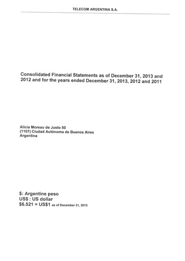 Thumbnail Telecom Argentina
 Financial Statement 2013