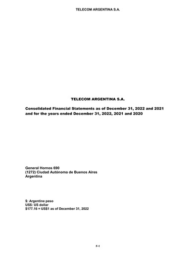 Thumbnail Telecom Argentina
 Financial Statement 2022