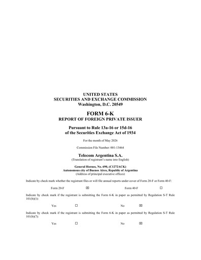 Thumbnail Telecom Argentina
 Financial Statement 2026-q1