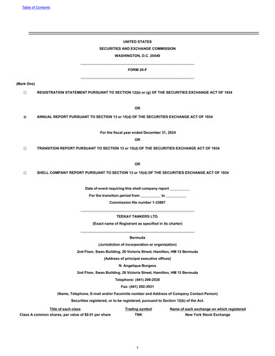 Thumbnail Teekay Tankers Annual Report 2024