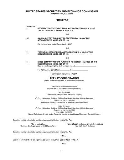 Thumbnail Teekay Annual Report 2015