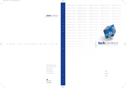 Thumbnail Teck Resources
 Annual Report 2001