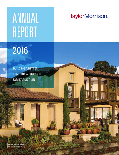Thumbnail Taylor Morrison
 Annual Report 2016