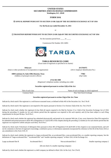 Thumbnail Targa Resources
 Annual Report 2011