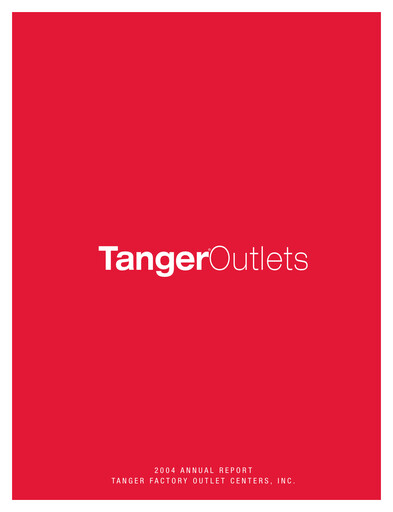Thumbnail Tanger Inc.
 Annual Report 2004