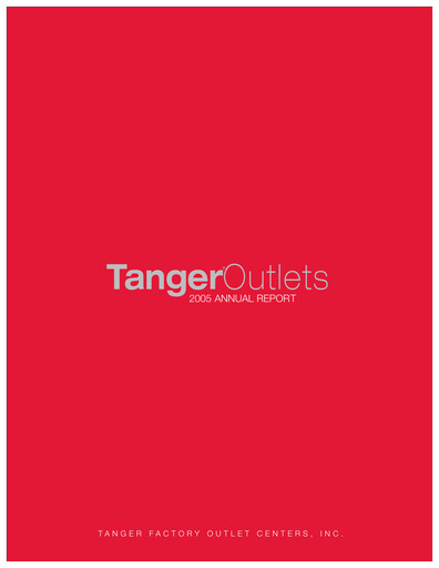 Thumbnail Tanger Inc.
 Annual Report 2005