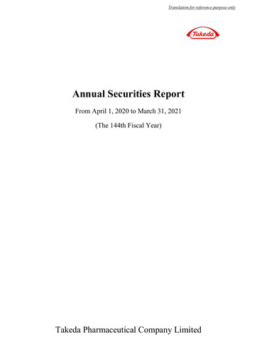 Thumbnail Takeda Pharmaceutical Financial Report fy2020
