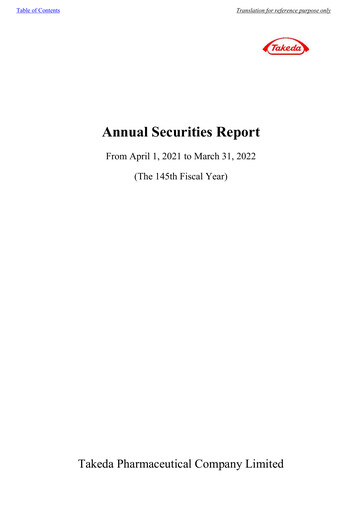 Thumbnail Takeda Pharmaceutical Financial Report fy2021