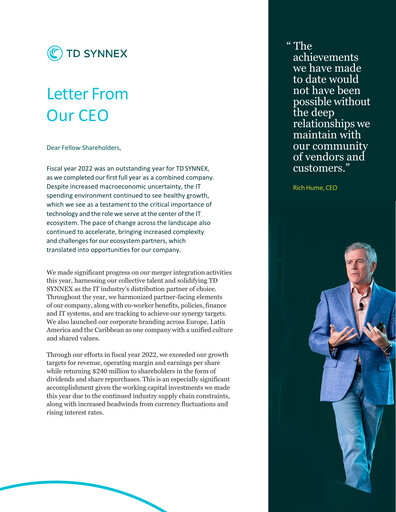 Thumbnail TD Synnex Annual Report 2022
