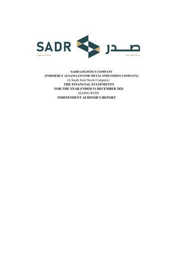 Miniature Sadr Logistics Company Bilan financier 2021