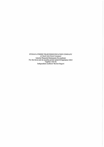 Thumbnail GO (Etihad Atheeb Telecommunication Company) Financial Statement 2015-h1