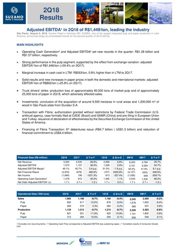Miniature Suzano Rapport trimestriel 2018-q2