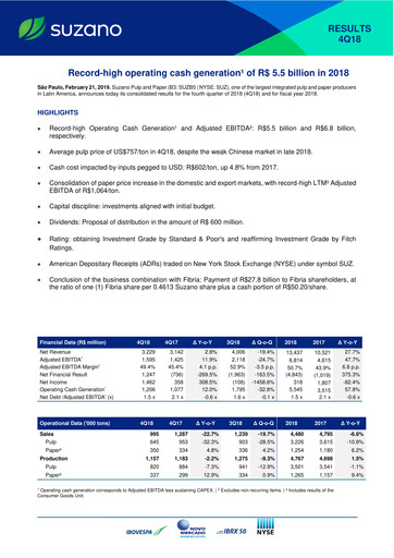 Miniature Suzano Rapport trimestriel 2018-q4