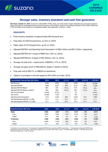 Miniature Suzano Rapport trimestriel 2019-q3