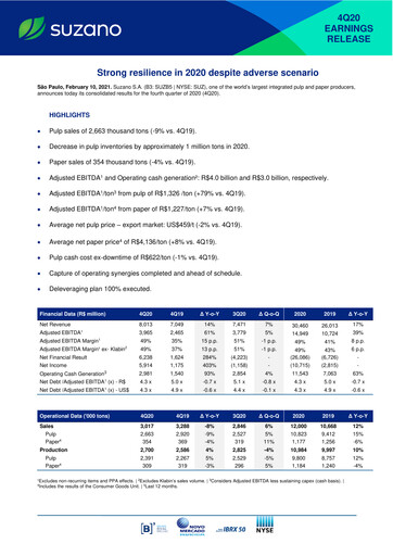 Miniature Suzano Rapport trimestriel 2020-q4