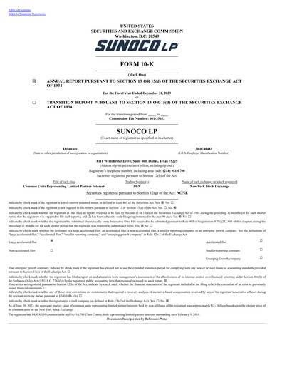 Thumbnail Sunoco Annual Report 2023