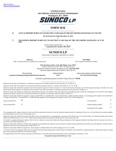 Thumbnail Sunoco Annual Report 2024