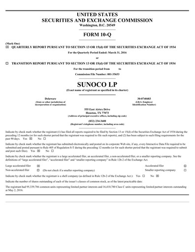 Thumbnail Sunoco Quarterly Report 2016-q1