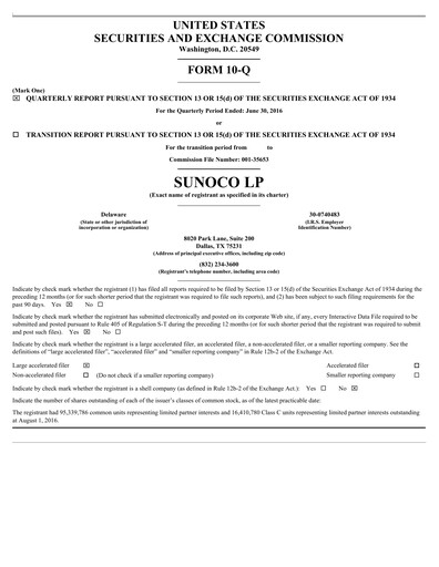 Thumbnail Sunoco Quarterly Report 2016-q2