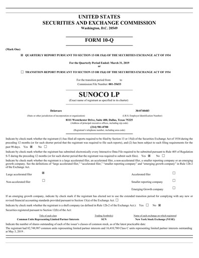 Thumbnail Sunoco Quarterly Report 2019-q1