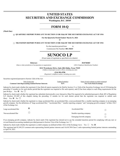 Thumbnail Sunoco Quarterly Report 2021-q1