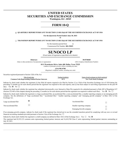 Thumbnail Sunoco Quarterly Report 2021-q2