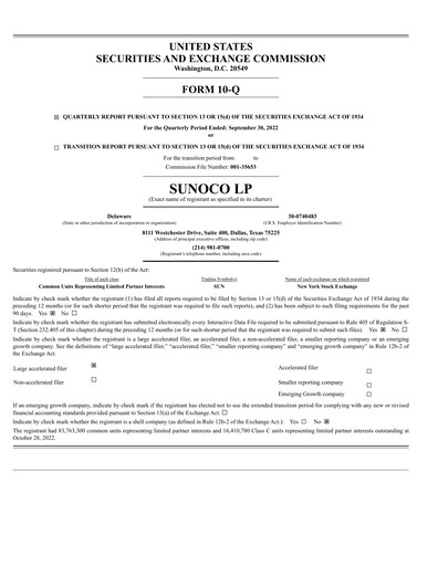 Thumbnail Sunoco Quarterly Report 2022-q3
