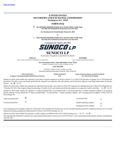 Thumbnail Sunoco Quarterly Report 2023-q1