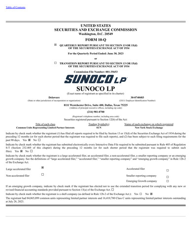 Thumbnail Sunoco Quarterly Report 2023-q2