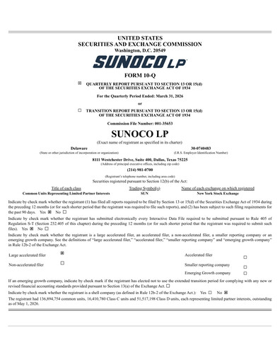 Thumbnail Sunoco Quarterly Report 2026-q1