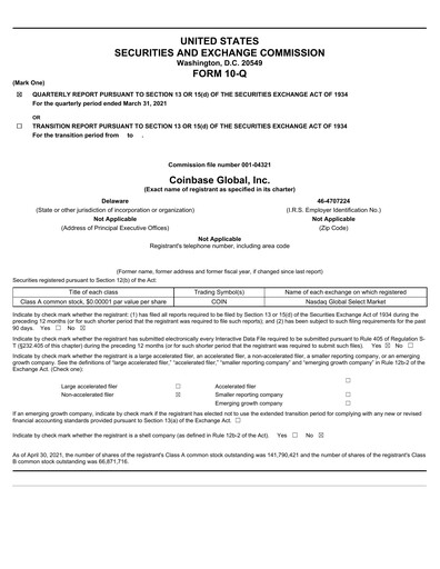 Thumbnail Coinbase Quarterly Report 2021-q1