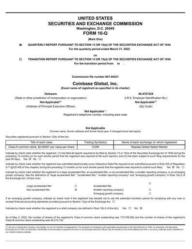 Thumbnail Coinbase Quarterly Report 2022-q1