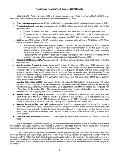Thumbnail Robinhood Quarterly Report 2022-q1