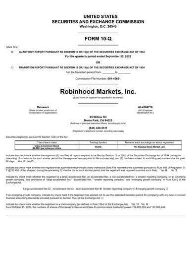 Thumbnail Robinhood Quarterly Report 2022-q3