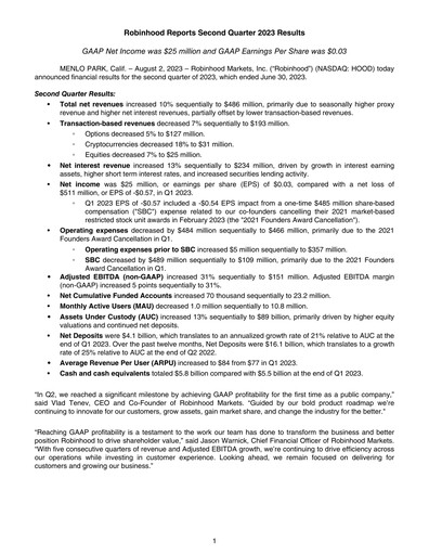 Thumbnail Robinhood Quarterly Report 2023-q2