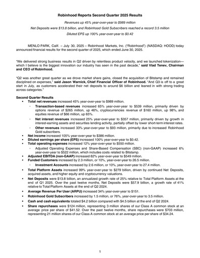 Thumbnail Robinhood Quarterly Report 2025-q2